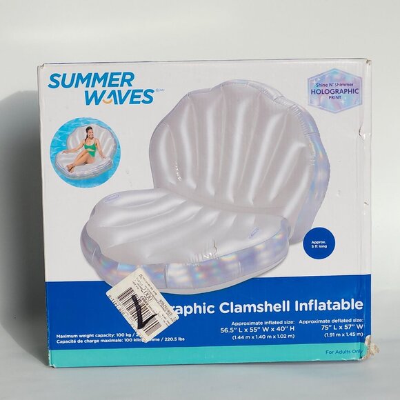 Clamshell Ride-On Lake Inflatable Float/Lounger BNIP FUNSICLE Iridescent - Picture 2 of 7